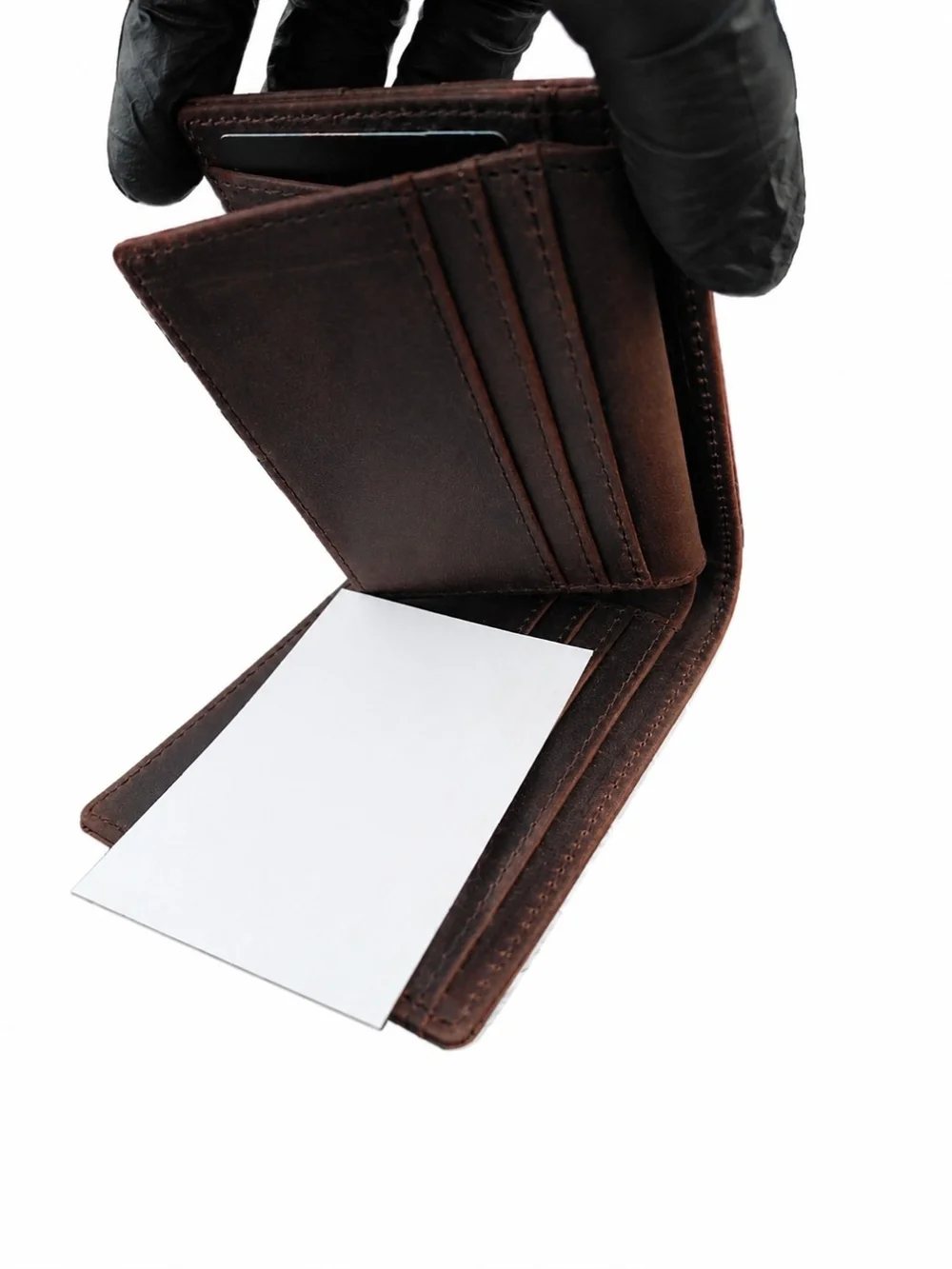 Tan Leather Card & Key Holder Wallet with ID Window
